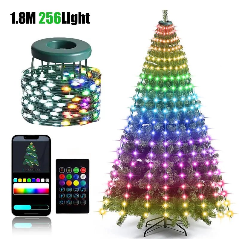Smart Christmas Tree 2.1M – 400 LED RGB Fairy Lights with Remote & App Control - silverfoxgoods